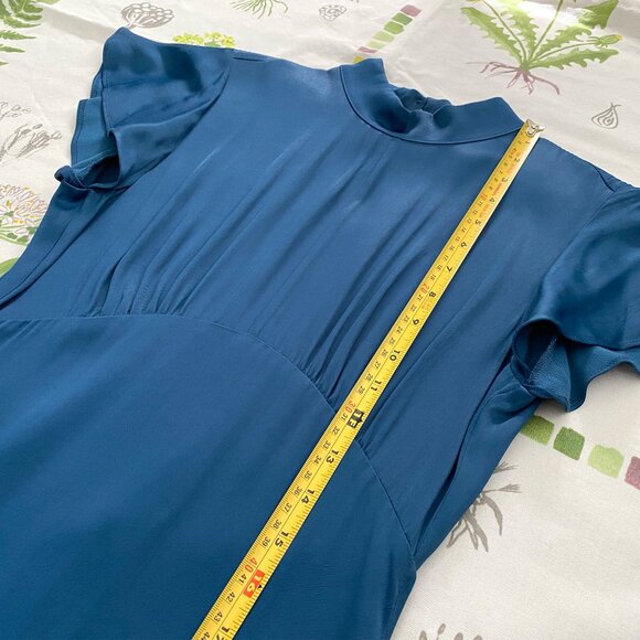Aritzia Sunday Best ILSA DRESS Satin Blue Size 0 - Picture 10 of 11